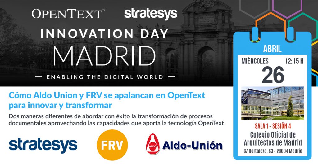 EVENTO OpenText y Stratesys - Innovation Day - 26 Abril